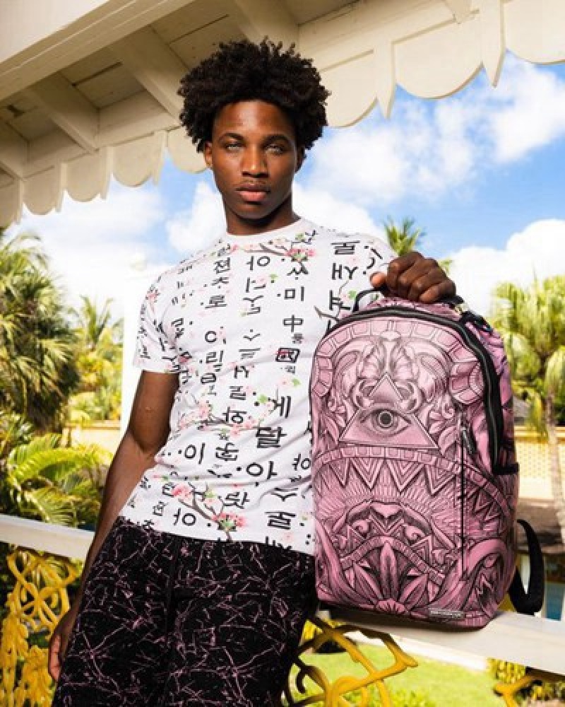 Pink Sprayground Society Of Sharks (Dlxv) Backpacks | 28705-VYTK