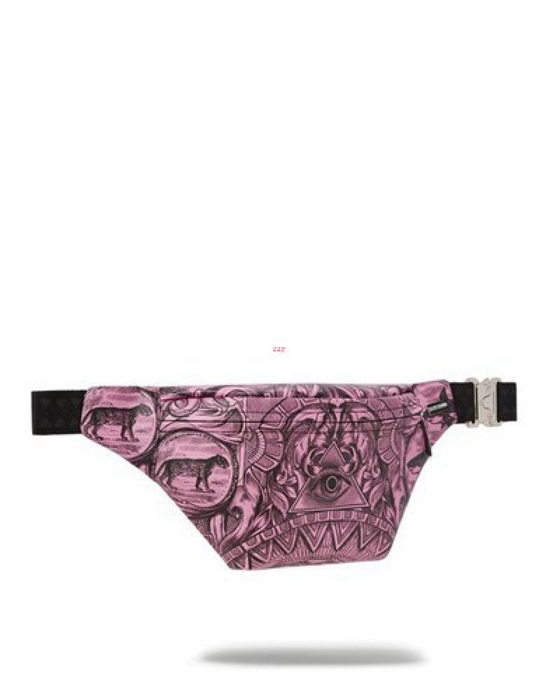 Pink Sprayground Society Of Sharks Savvy Crossbody Bags | 54729-GEMT