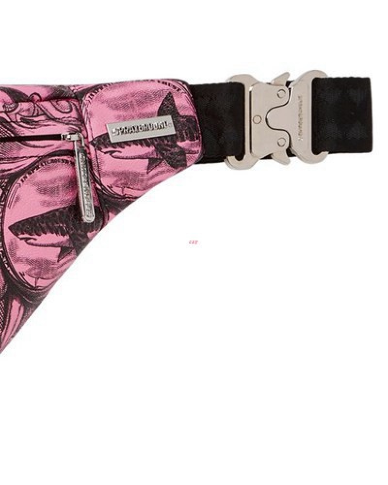 Pink Sprayground Society Of Sharks Savvy Crossbody Bags | 54729-GEMT