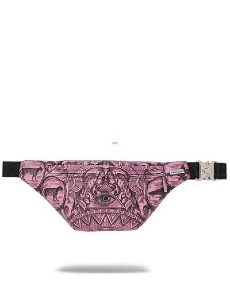 Pink Sprayground Society Of Sharks Savvy Crossbody Bags | 54729-GEMT