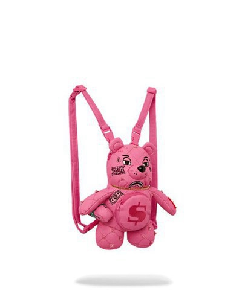 Pink Sprayground Sorbet Stunna Bear Cub Backpacks | 06315-NKRH