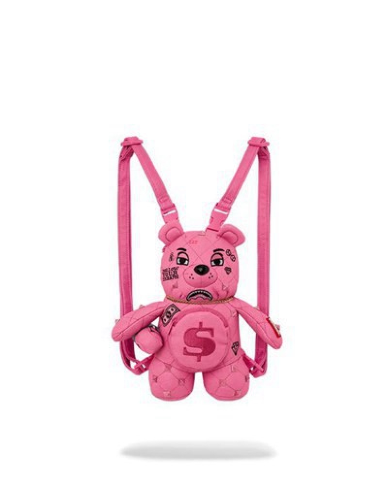 Pink Sprayground Sorbet Stunna Bear Cub Backpacks | 06315-NKRH