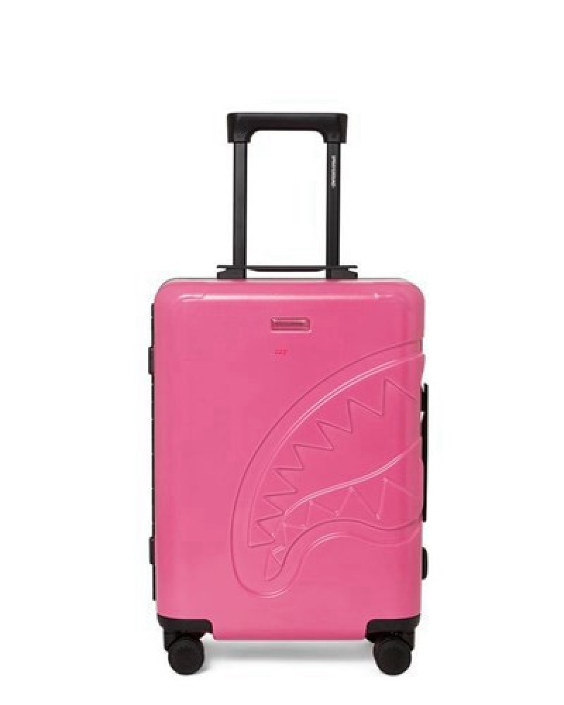 Pink Sprayground Sorbet Stunna Sharkitecture Hardshell Carry-on Luggage | 16258-XUVN