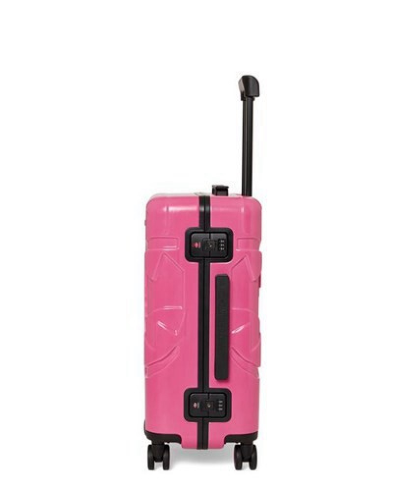 Pink Sprayground Sorbet Stunna Sharkitecture Hardshell Carry-on Luggage | 16258-XUVN