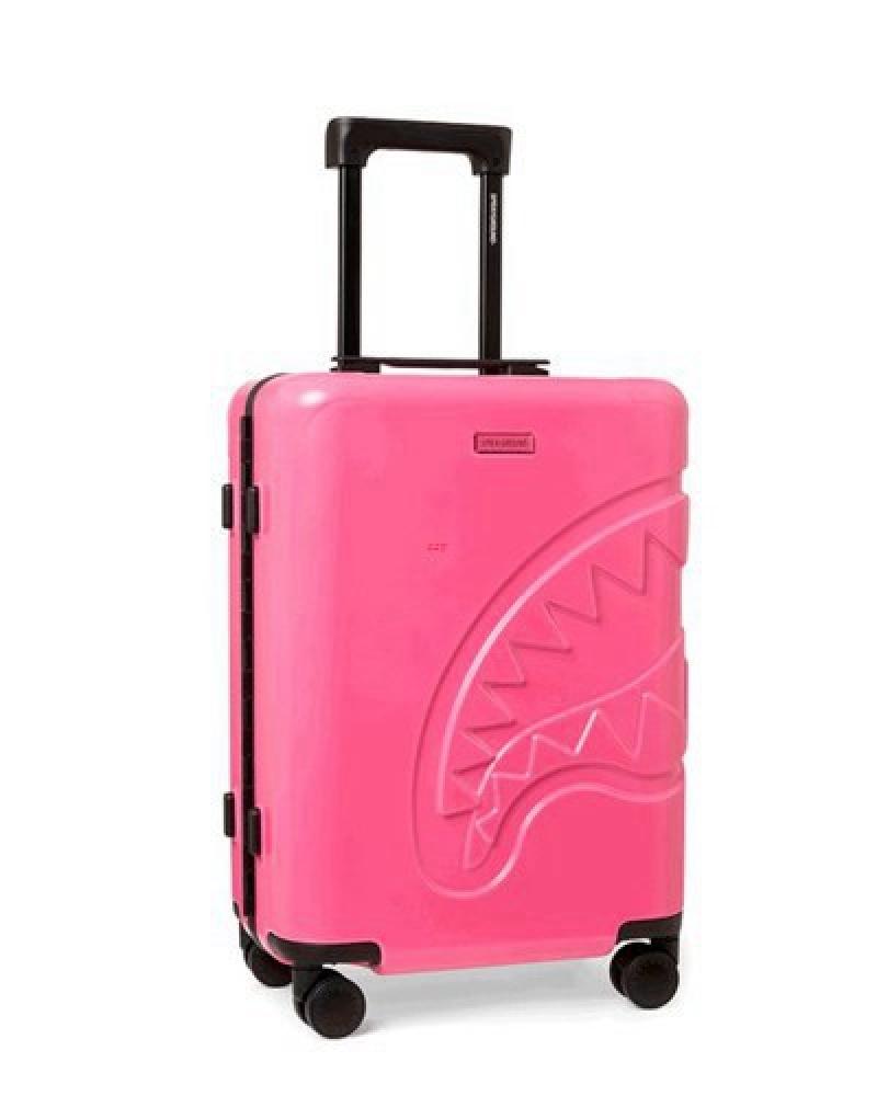 Pink Sprayground Sorbet Stunna Sharkitecture Hardshell Carry-on Luggage | 16258-XUVN