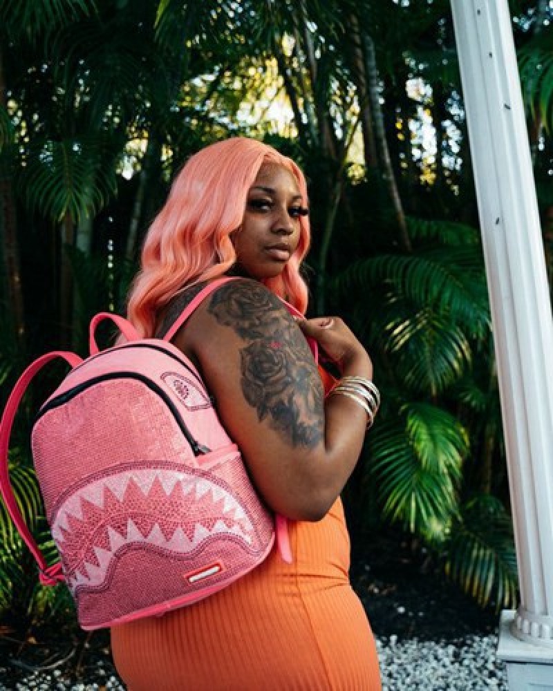 Pink Sprayground Starlet Trinity Savage Backpacks | 37102-KMGU