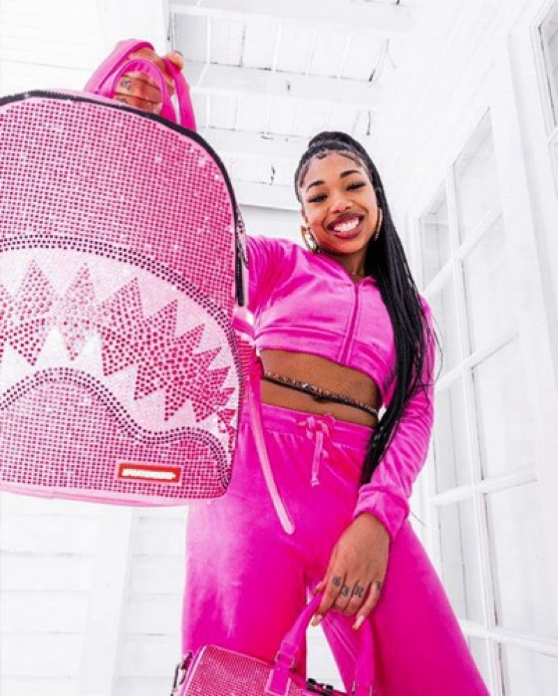 Pink Sprayground Starlet Trinity Savage Backpacks | 37102-KMGU