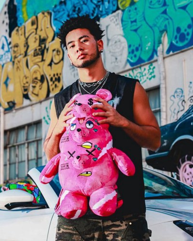 Pink Sprayground The 3 Headed Bear Plush Teddybear Backpacks | 52734-CGYT