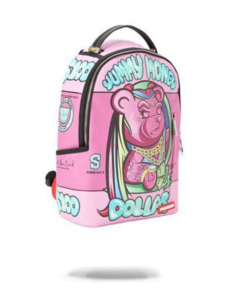 Pink Sprayground Yummy Money (Asian Doll) Backpacks | 25968-KRSQ