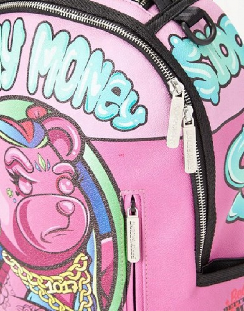 Pink Sprayground Yummy Money (Asian Doll) Backpacks | 25968-KRSQ