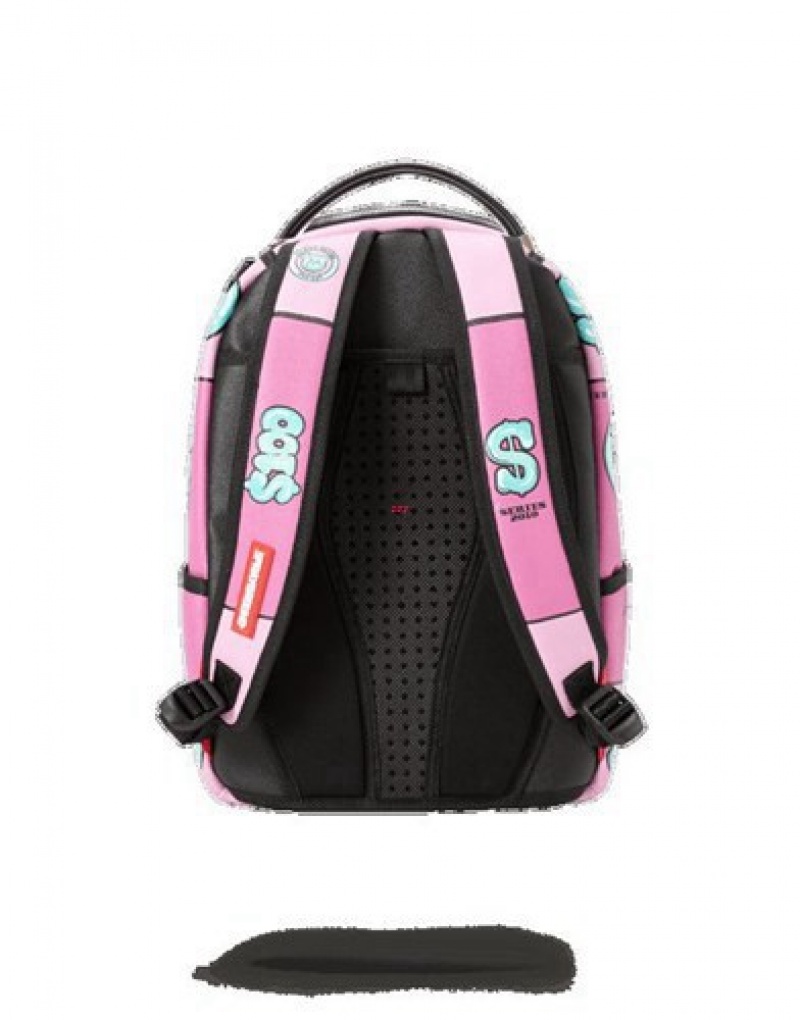 Pink Sprayground Yummy Money (Asian Doll) Backpacks | 25968-KRSQ