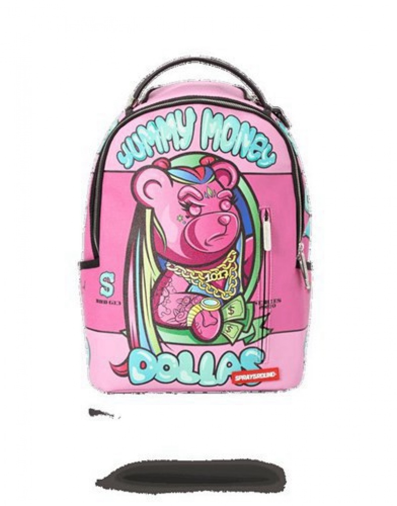 Pink Sprayground Yummy Money (Asian Doll) Backpacks | 25968-KRSQ