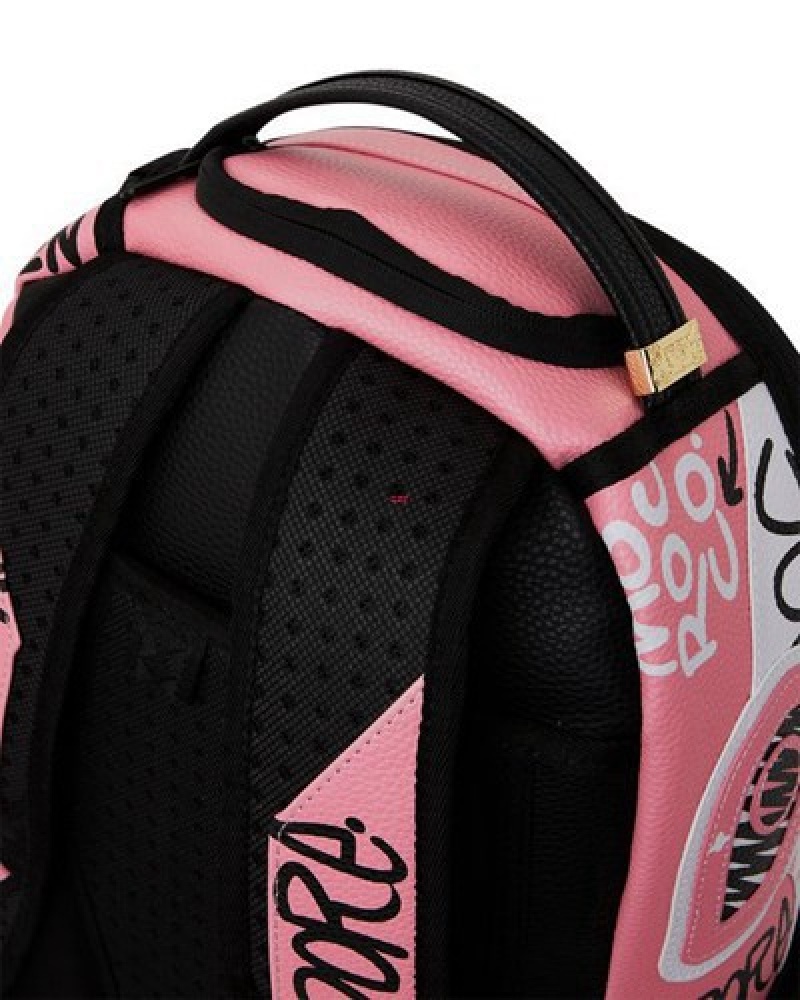 Pink / White Sprayground Jadore (Dlxv) Backpacks | 82165-HWOM