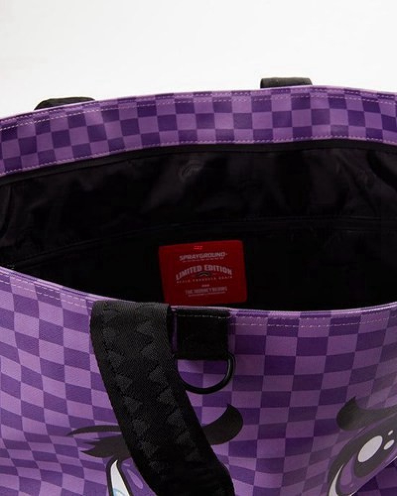 Purple Sprayground Animeyes Beach Tote Bags | 68273-BFYJ