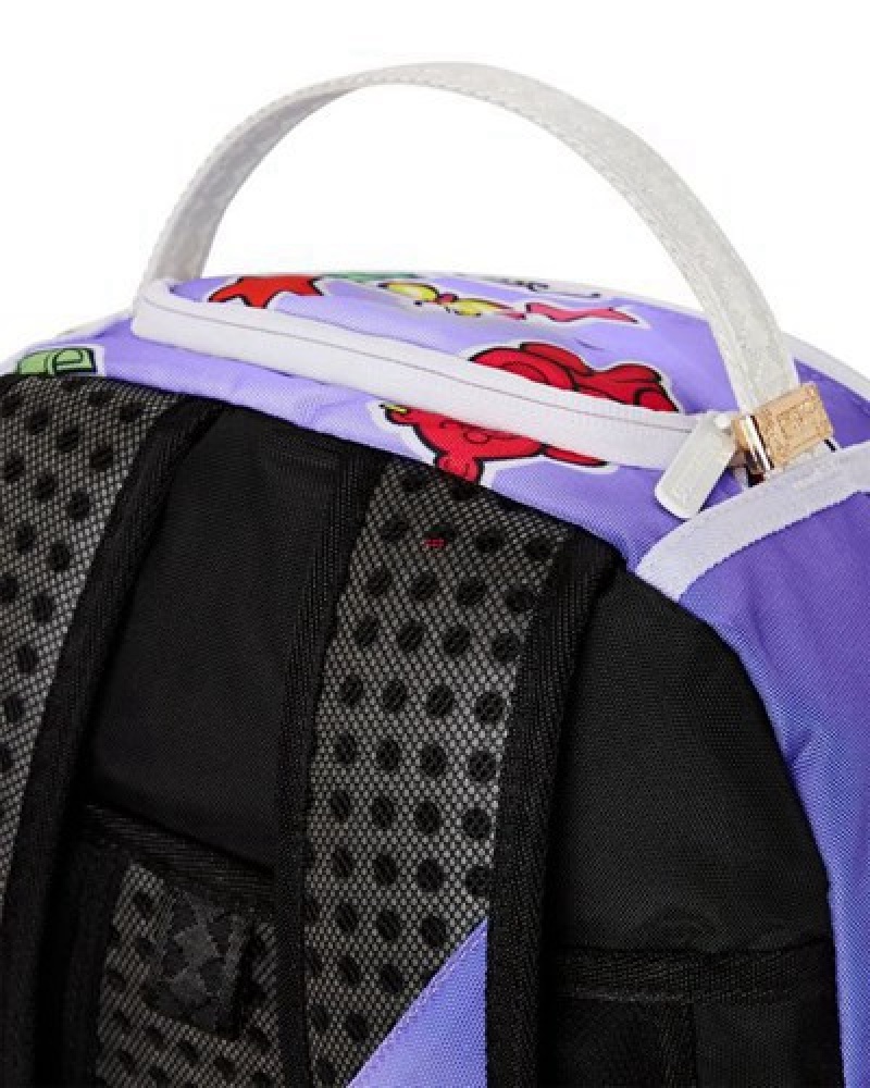 Purple Sprayground Blah! Backpacks | 32846-MVIZ