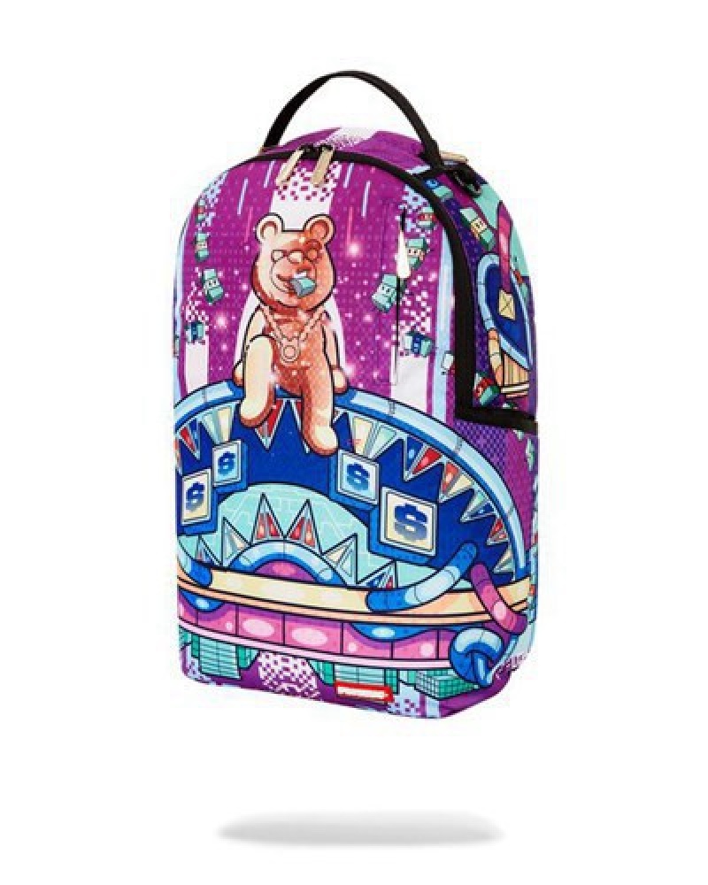 Purple Sprayground Diablo 24k Multiverse Backpacks | 30268-MJAW