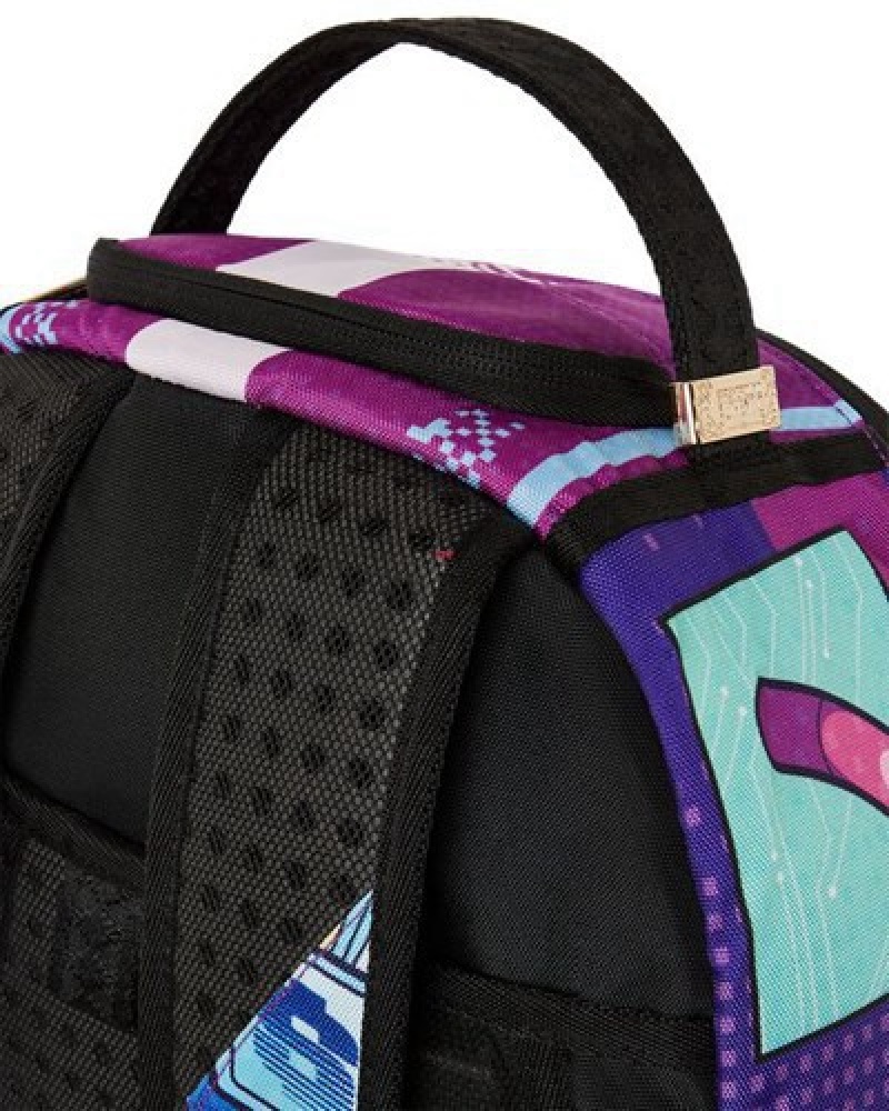 Purple Sprayground Diablo 24k Multiverse Backpacks | 30268-MJAW