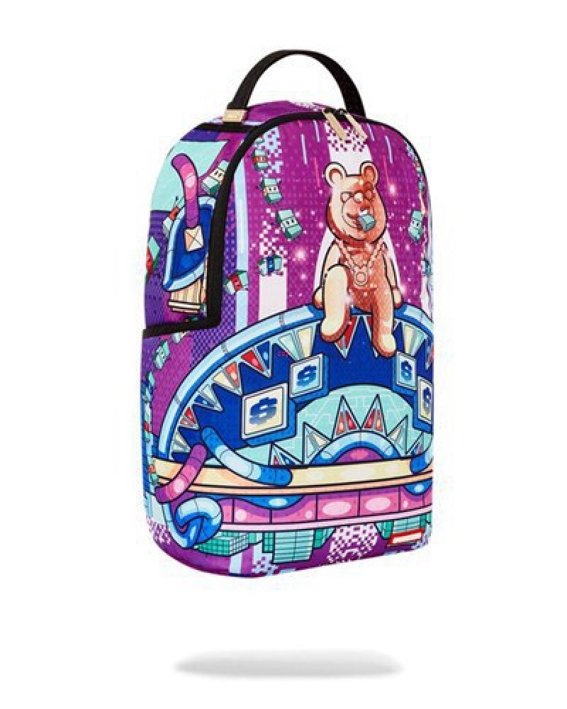 Purple Sprayground Diablo 24k Multiverse Backpacks | 30268-MJAW