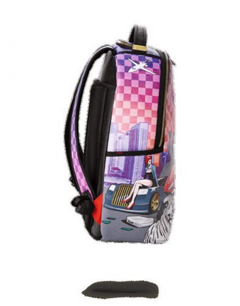 Purple Sprayground Dope Dealer Backpacks | 51209-XDRZ