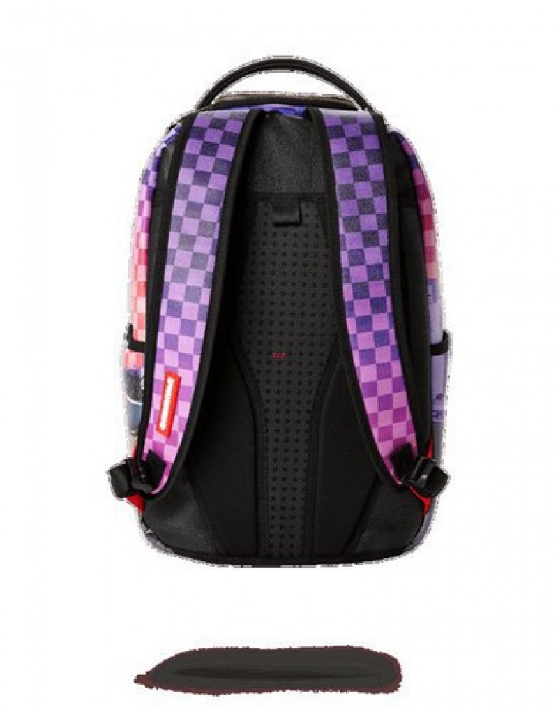 Purple Sprayground Dope Dealer Backpacks | 51209-XDRZ