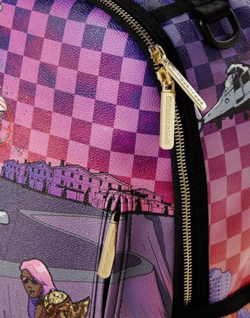 Purple Sprayground Dope Dealer Backpacks | 51209-XDRZ