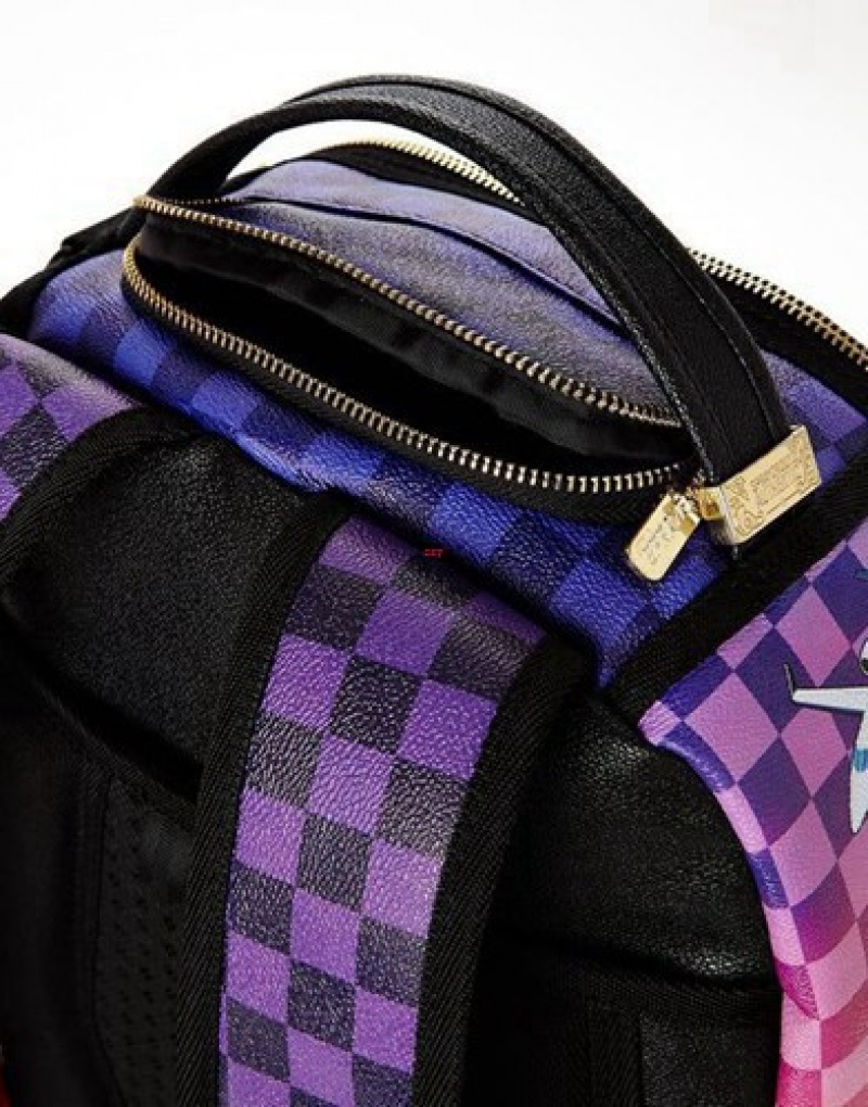 Purple Sprayground Dope Dealer Backpacks | 51209-XDRZ