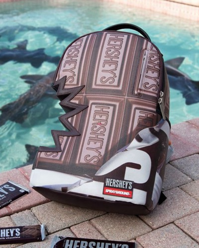 Purple Sprayground Hershey S Shark Bite Backpacks | 17623-ANRL