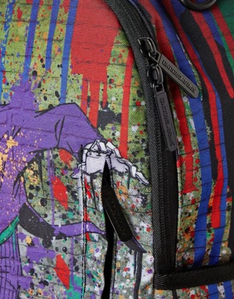 Purple Sprayground Joker Mural By Harley Quinn Backpacks | 19086-TXRN