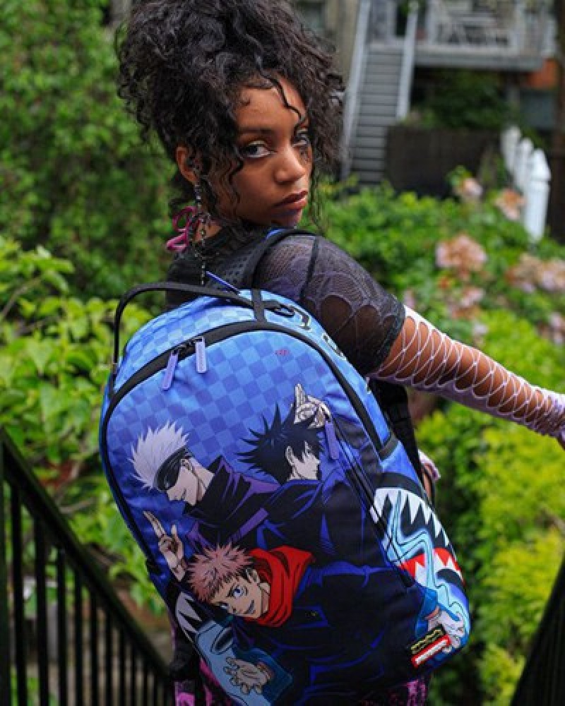 Purple Sprayground Jujutsu Kaisen Ready Up Backpacks | 42517-PFYL