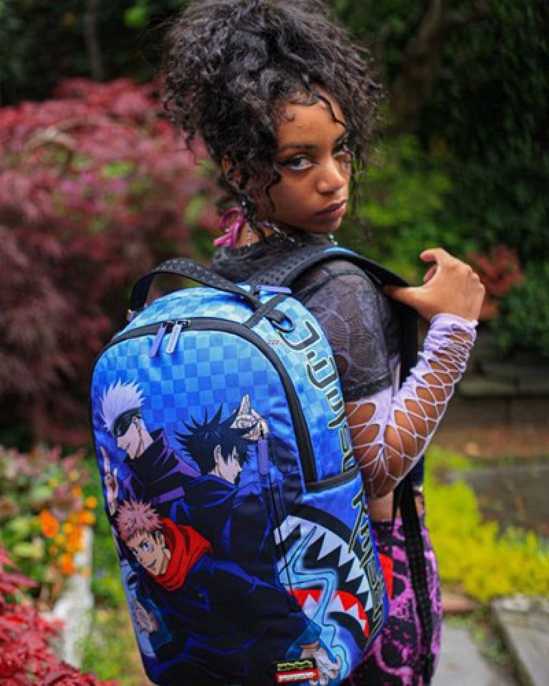 Purple Sprayground Jujutsu Kaisen Ready Up Backpacks | 42517-PFYL