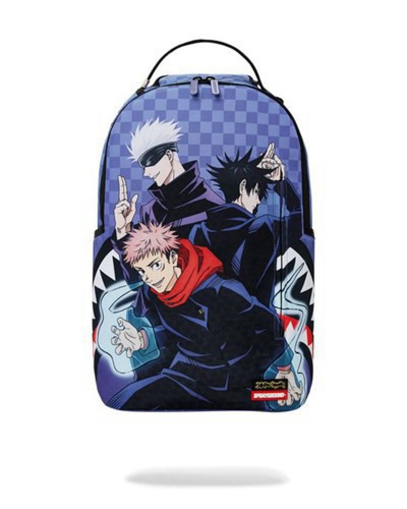 Purple Sprayground Jujutsu Kaisen Ready Up Backpacks | 42517-PFYL