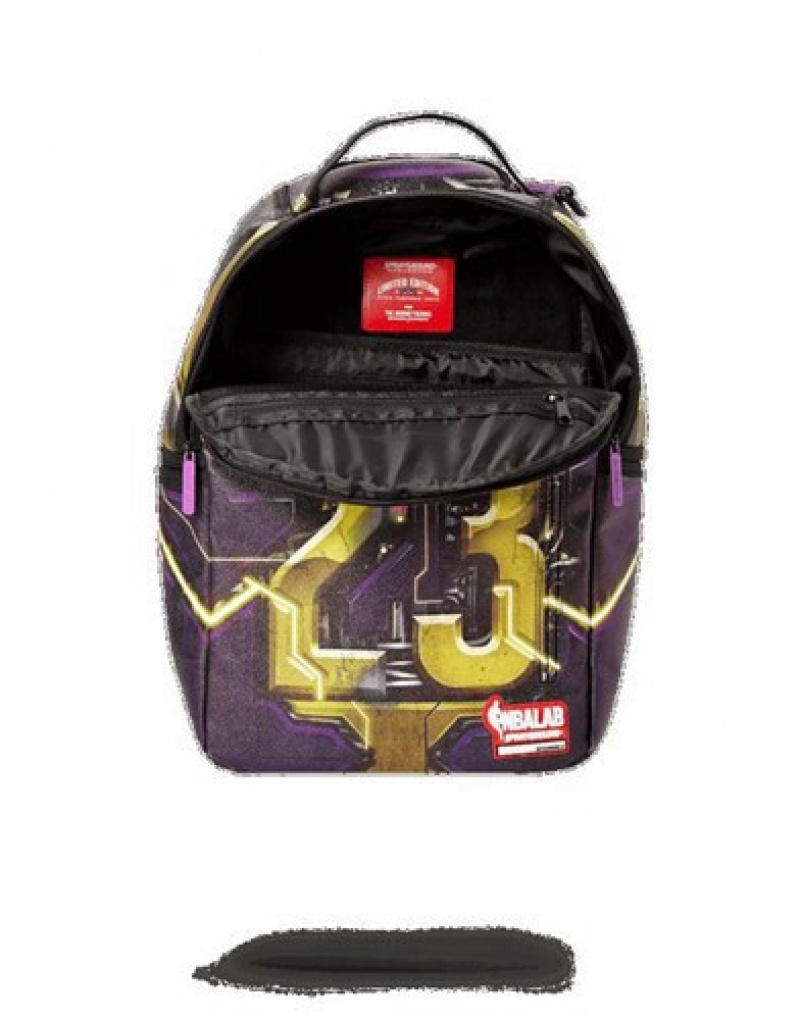 Purple Sprayground Lebron James Cyborg - Nba Lab Backpacks | 70436-KXIL