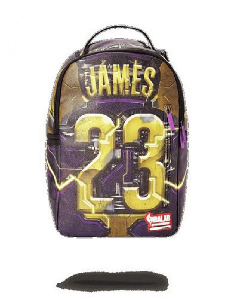 Purple Sprayground Lebron James Cyborg - Nba Lab Backpacks | 70436-KXIL