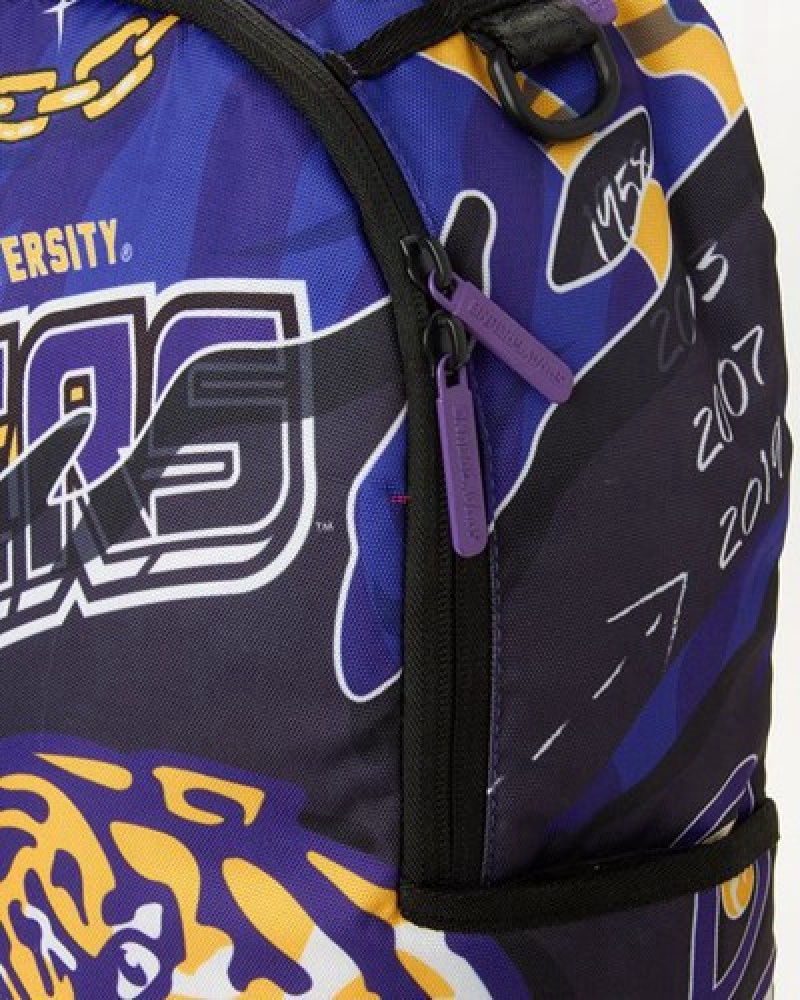 Purple Sprayground Lsu Big Style Backpacks | 15392-HWSC