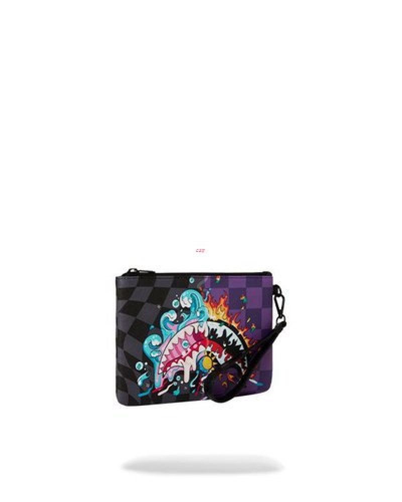 Purple Sprayground Mad Scientist Crossover Clutch Bag | 83129-ZMHU