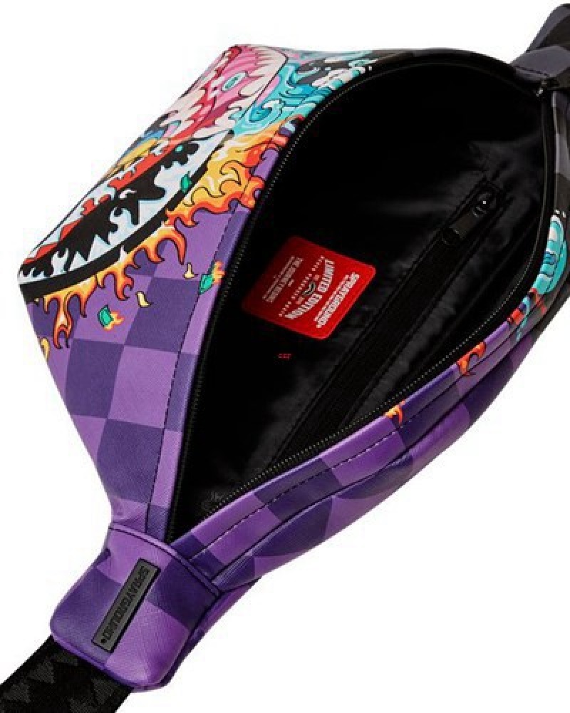 Purple Sprayground Mad Scientist Savvy Crossbody Bags | 54819-XDBW