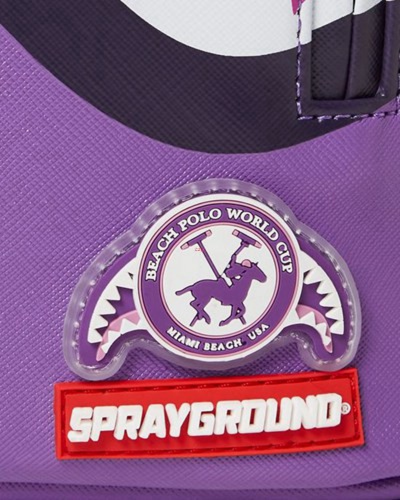 Purple Sprayground Miami Beach Polo Collab (Dlxv) Backpacks | 97841-JETK