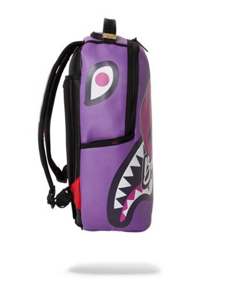 Purple Sprayground Miami Beach Polo Collab (Dlxv) Backpacks | 97841-JETK