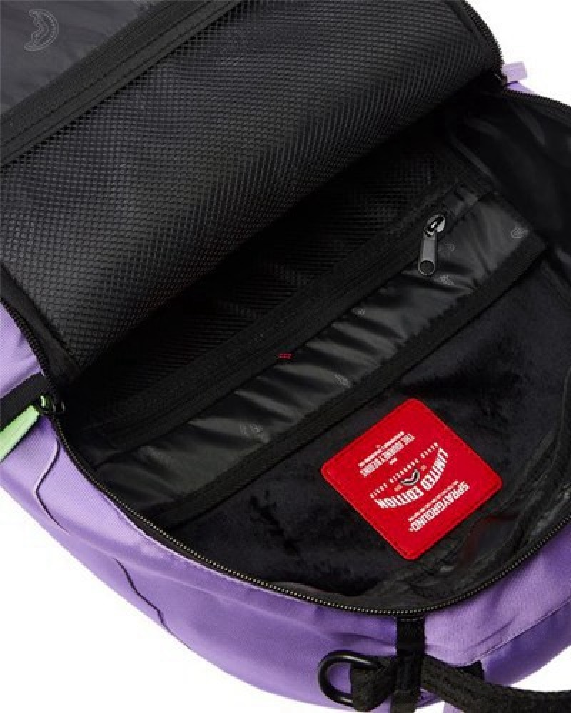 Purple Sprayground Money Bear Breakout (Dlxr) Backpacks | 57218-UBFP