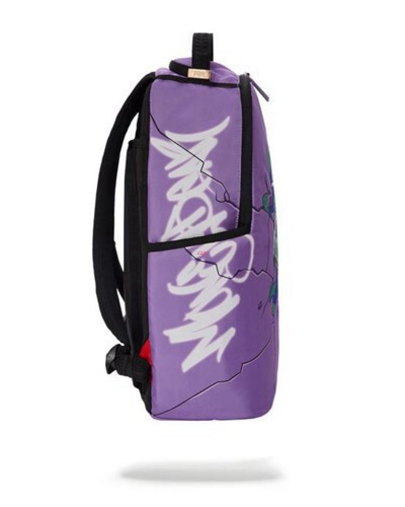 Purple Sprayground Money Bear Breakout (Dlxr) Backpacks | 57218-UBFP