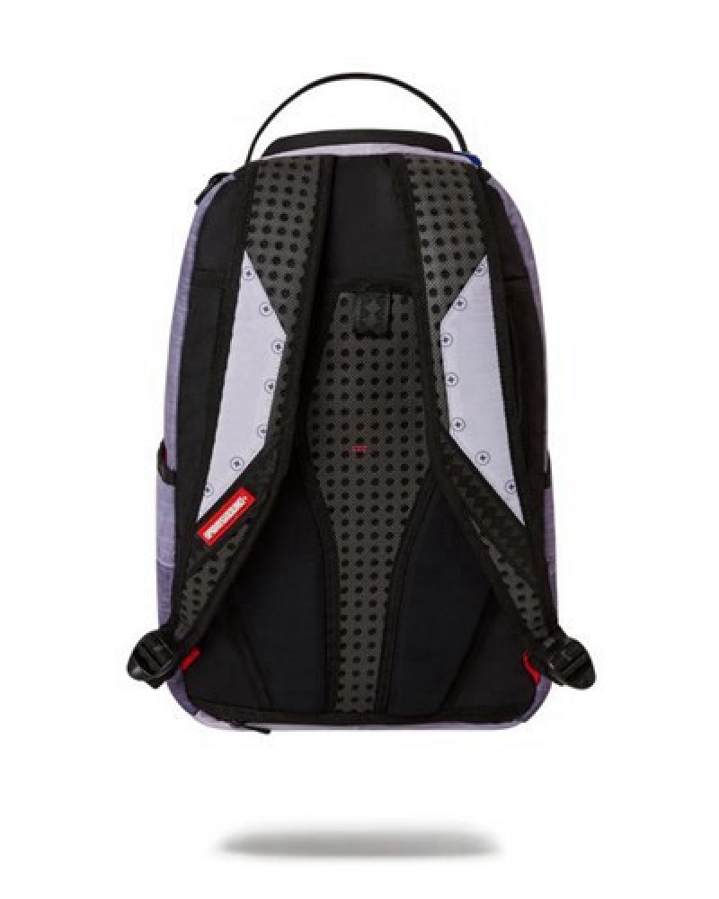 Purple Sprayground Money Boys I Make Money While I Sleep Knapsack (Dlxr) Backpacks | 97031-AQEB