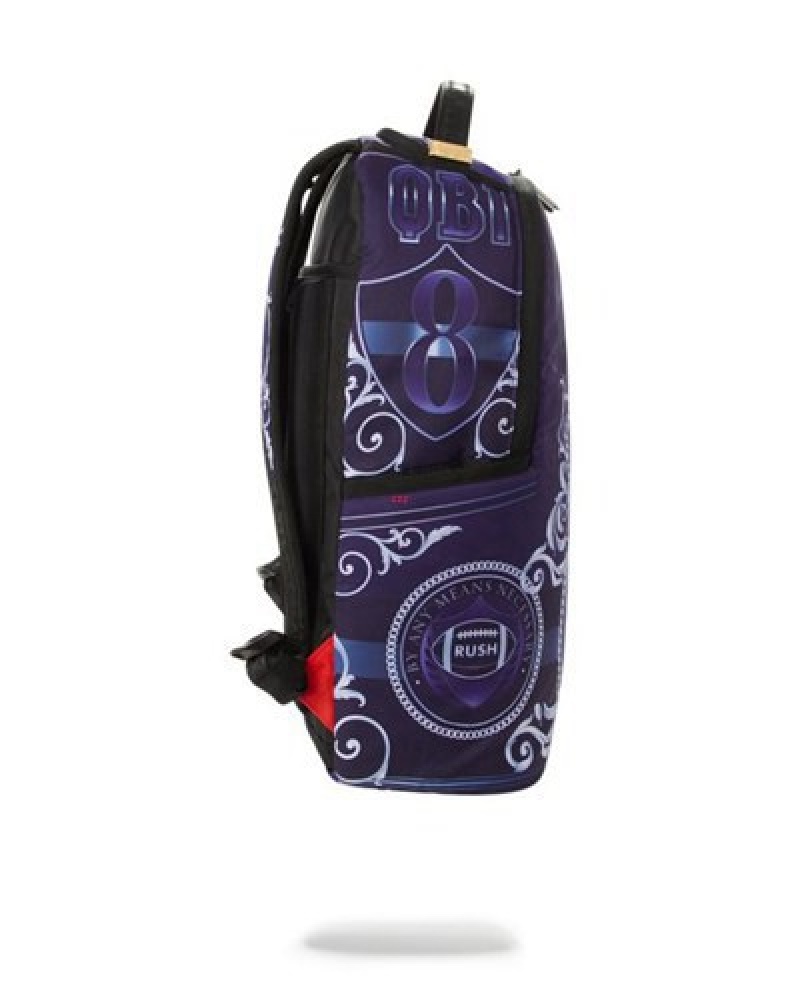 Purple Sprayground Nfl Lamar Jackson Backpacks | 28935-ITML