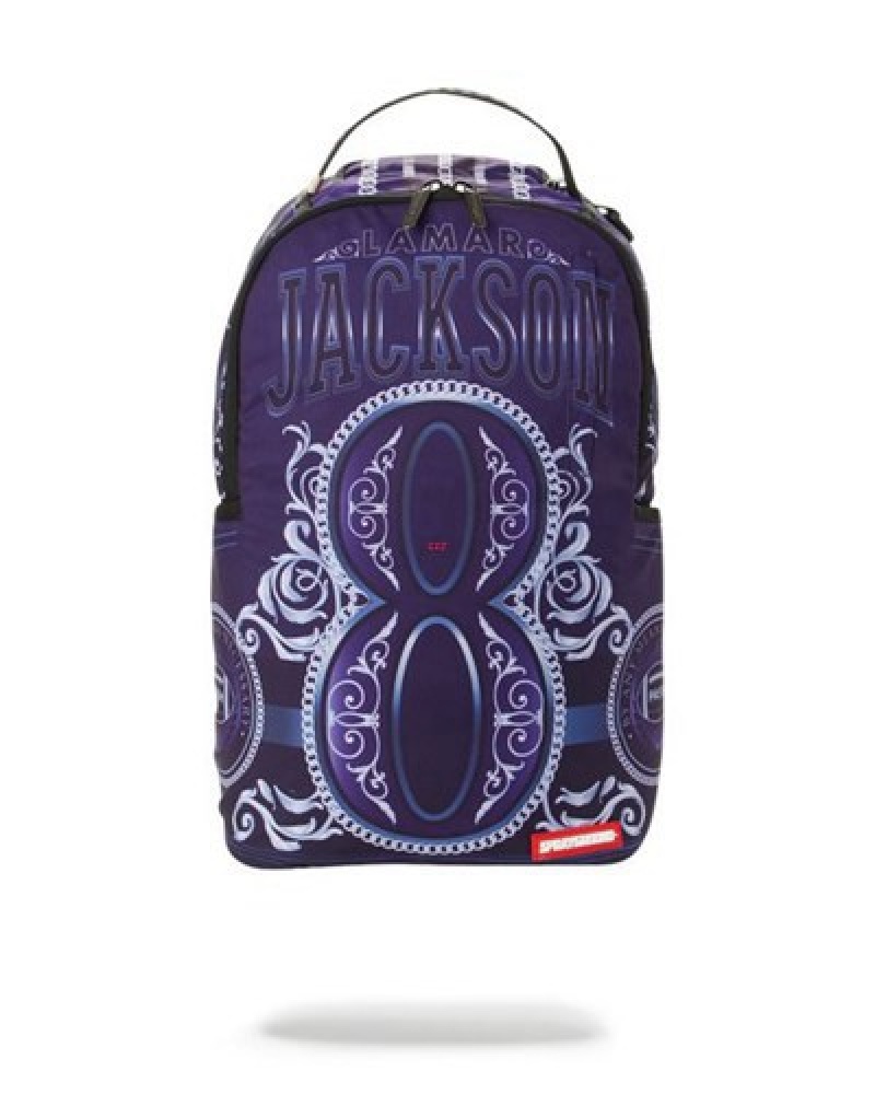 Purple Sprayground Nfl Lamar Jackson Backpacks | 28935-ITML