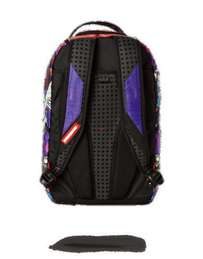 Purple Sprayground Night Of The Zombie Shark Backpacks | 13728-KJQD