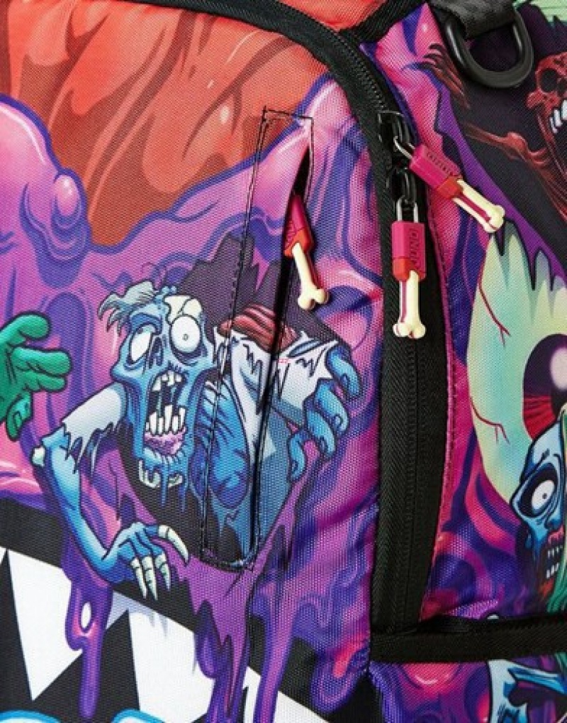 Purple Sprayground Night Of The Zombie Shark Backpacks | 13728-KJQD