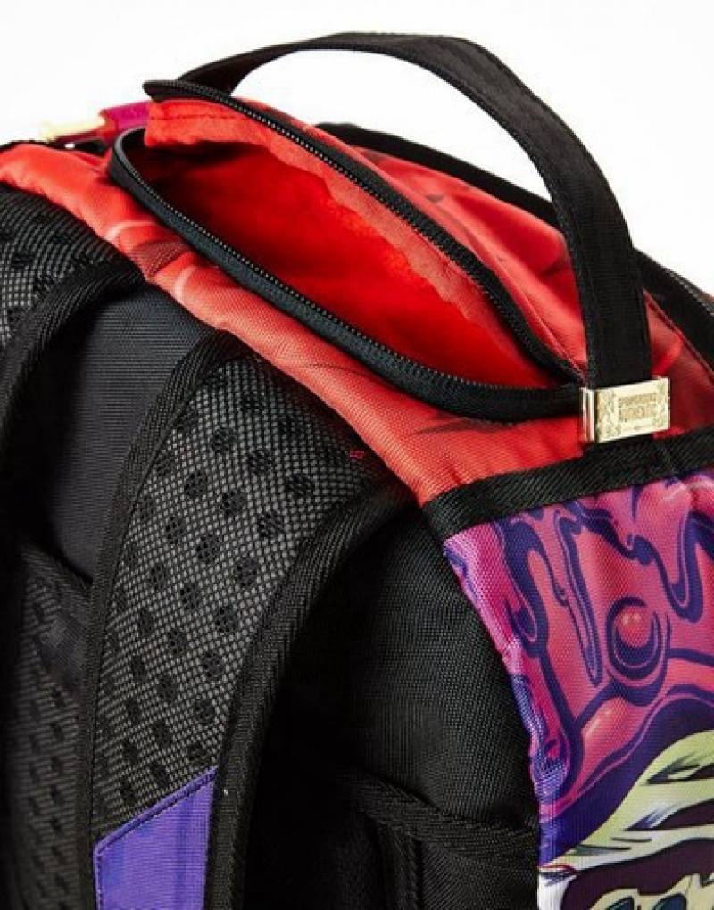 Purple Sprayground Night Of The Zombie Shark Backpacks | 13728-KJQD