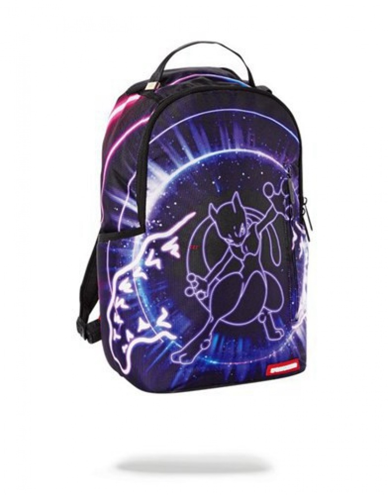 Purple Sprayground Pokemon Mewto Shark Backpacks | 17096-MVUT