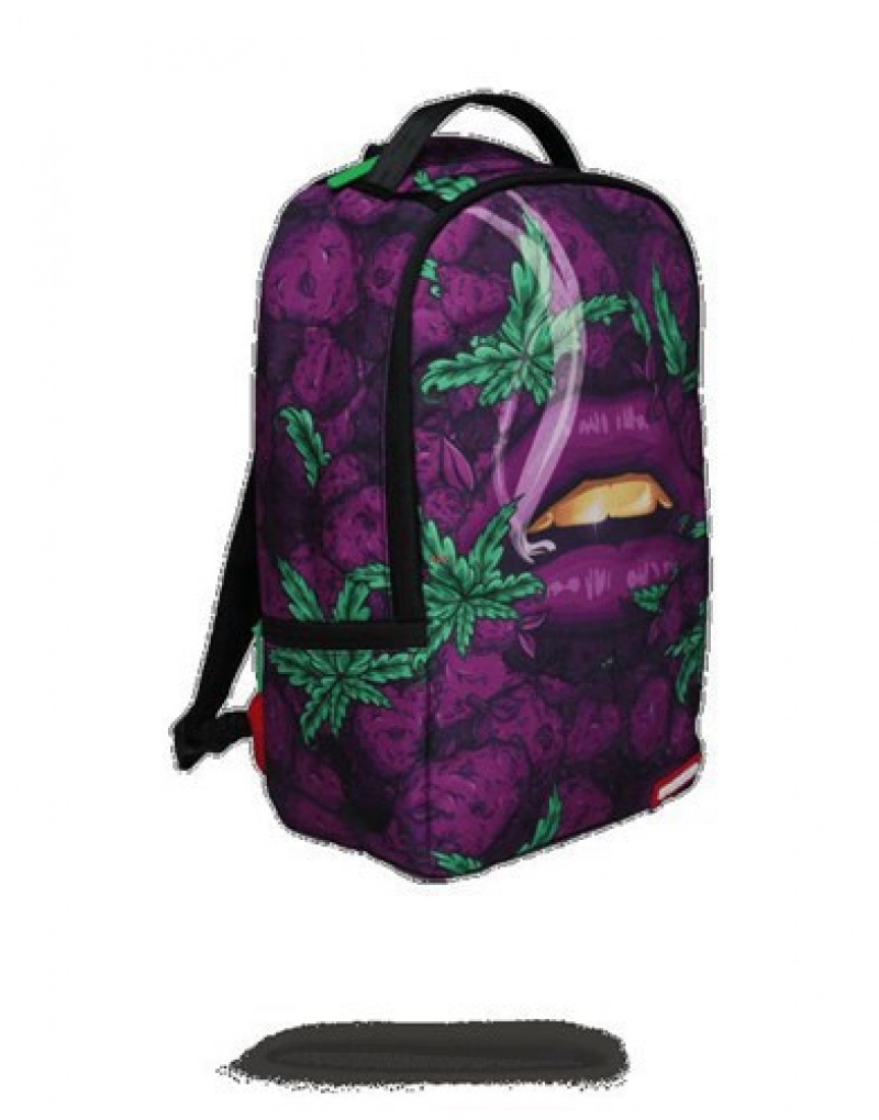 Purple Sprayground Queen Indica Backpacks | 32091-YGHN