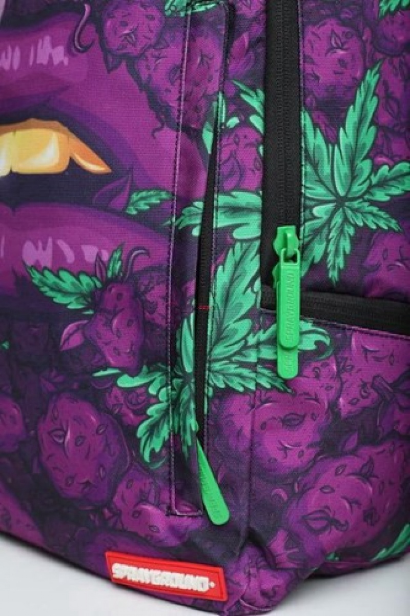 Purple Sprayground Queen Indica Backpacks | 32091-YGHN