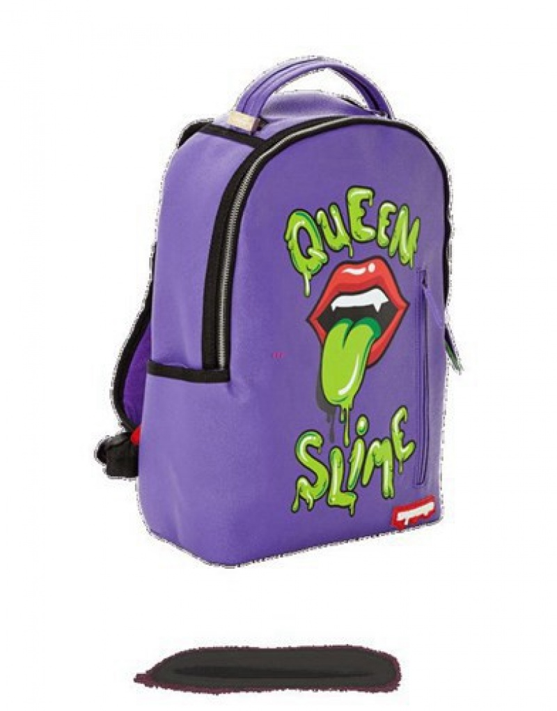 Purple Sprayground Queen Slime Backpacks | 39807-USEG